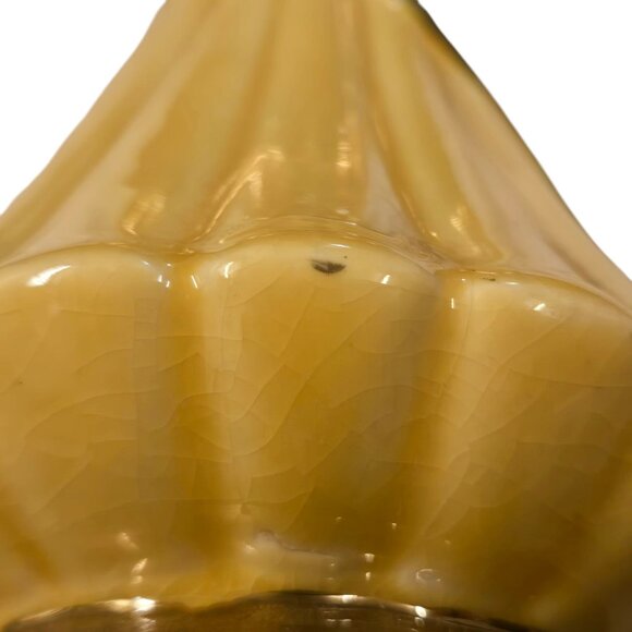 Vintage Weeping Gold Vase Yellow Ceramic 8 Inch Savoy MCM Decor - Picture 4 of 16